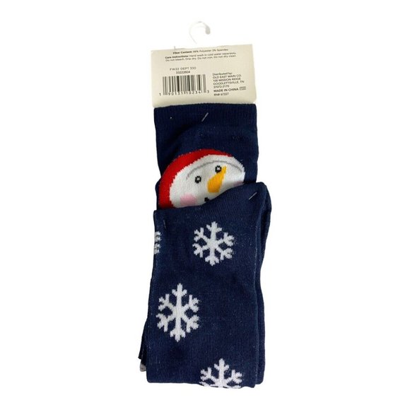Holiday Style Knee Socks Womens 4-10 Shoe Size Blue Snowman Snowflake Lights Up - Picture 5 of 5